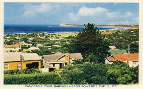 Panorama over Barwon Heads towards the bluff, 1964