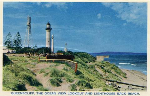 Queenscliff, the ocean view lookout and lighthouse Back Beach, 1964