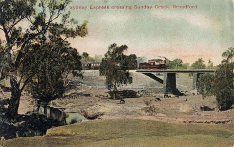 Sydney Express crossing Sunday Creek, Broadford