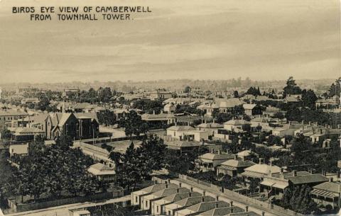 Birds eye view of Camberwell from Townhall Tower