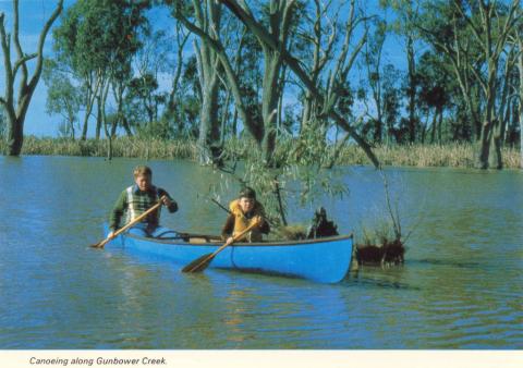 Canoeing along Gunbower Creek, Cohuna