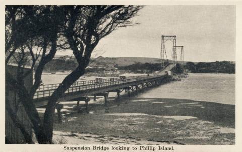 Suspension Bridge, looking to Phillip Island, Cowes