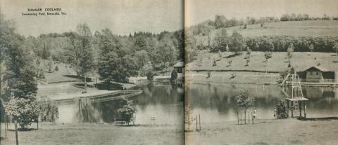 Summer coolness, swimming pool, Emerald, 1954