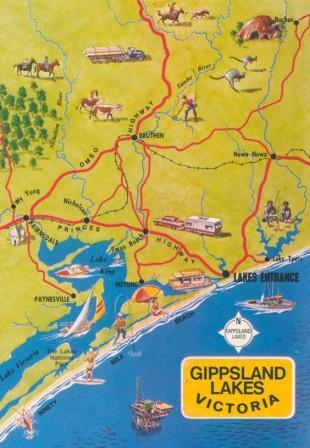 Map of Gippsland Lakes