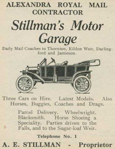 Stillman's Motor Garage, Alexandra, 1918-20