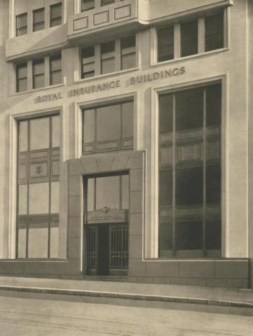 Royal Insurance Building, lower section of the façade, Melbourne, 1940