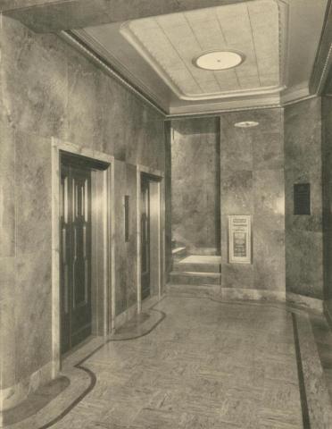 Royal Insurance Building, the lift lobby, Melbourne, 1940