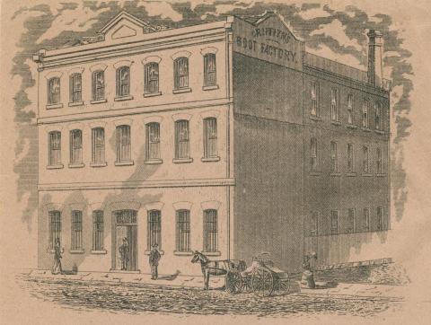 Griffith's boot factory, Richmond, 1890