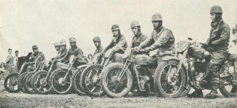 Members of the Motor Cycle Club, Echuca, 1950