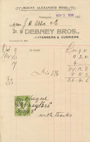 Debney Bros, Flemington, 1908