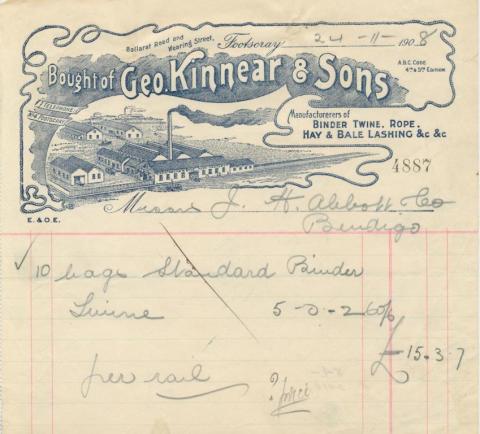 Geo Kinnear & Sons, Footscray, 1908