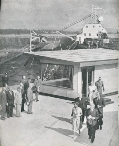 Royal Visit to Yallourn open cut, 1954