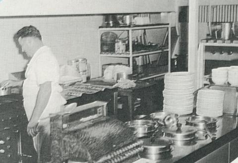 Mildura Working Man's Club, Kitchen of new café, 1964