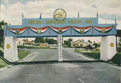 Traralgon's Railway Bridge Royal Tour Decorations, 1954