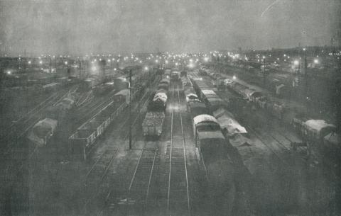 Night in the Melbourne Yards, Jolimont, 1927