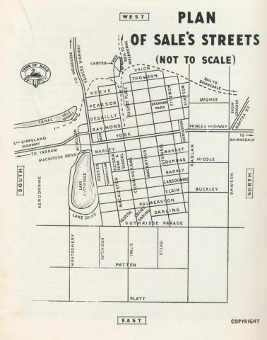 Plan of Sale's streets, 1938