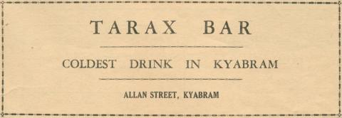 Tarax Bar, Kyabram, 1945