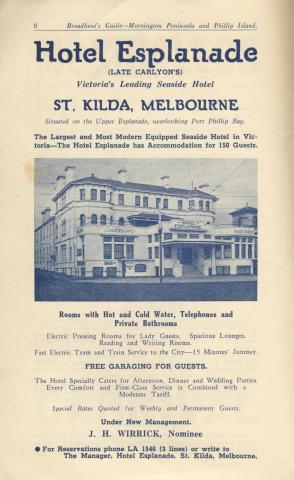 Hotel Esplanade, St Kilda, 1949