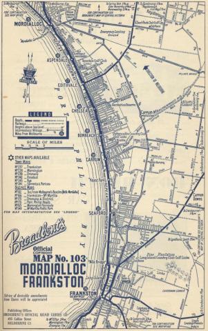 Map Mordialloc to Frankston, 1949