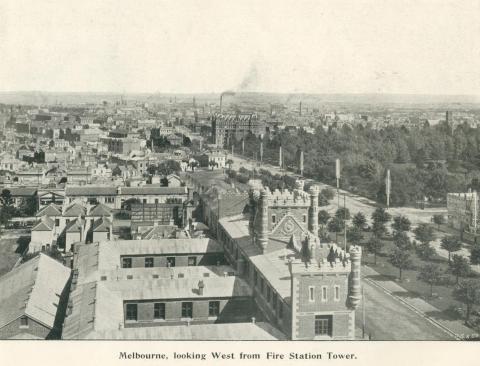 Melbourne looking west from Fire Station tower, 1900