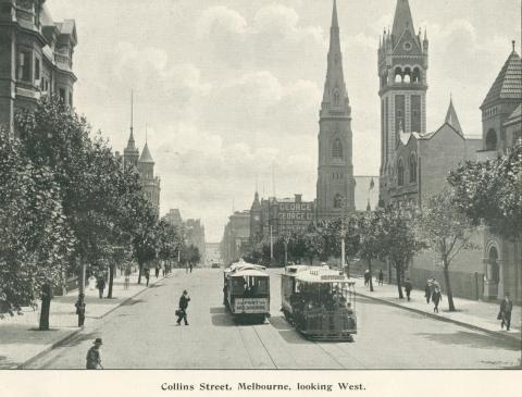 Collins Street, Melbourne, looking west, 1900