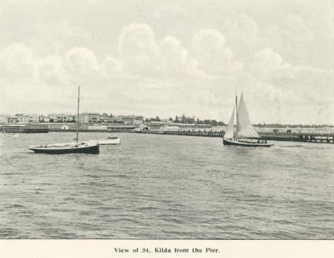 View of St Kilda from the pier, 1900