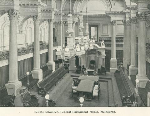 Senate Chamber, Federal Parliament House, Melbourne, 1900