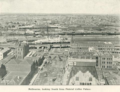 Melbourne looking south from Federal Coffee Palace, 1900