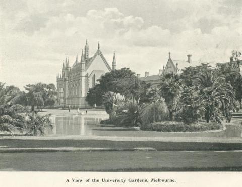 View of the University Gardens, Melbourne, 1900