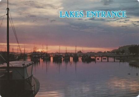 Sunset over the boat harbour, Lakes Entrance