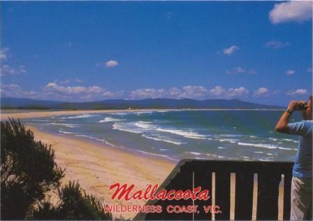 View looking north Bastion Point Look-out to Mallacoota Inlet and the sandy beaches of the Wilderness Coast