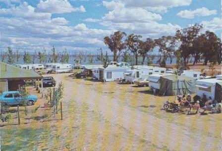 Denison County Caravan park, Spring Drive, Mulwala, on the banks of Lake Mulwala, Yarrawonga