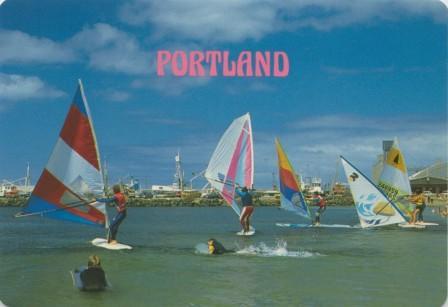 Sailboarding at Portland Town Beach