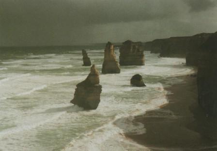 A storm approaching the 12 Apostles east of Port Campbell