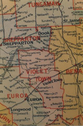 Violet Town shire map, 1924