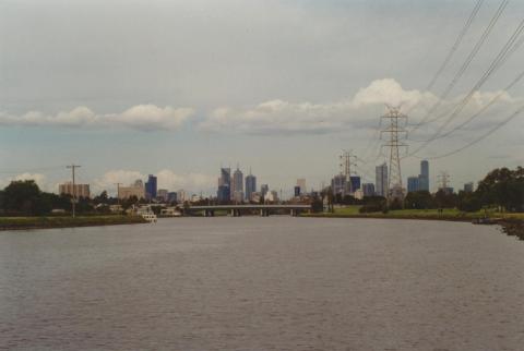 City from Maribyrnong River near Flemington Race Course, 2000