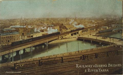 Railway and Queens Bridges and River Yarra, Melbourne