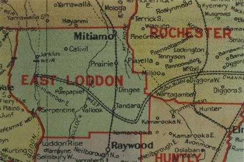 East Loddon shire map, 1924