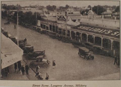 Street scene, Langtree Avenue, Mildura, 1918