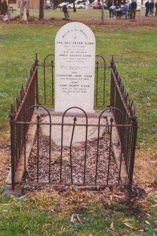 Grave of Rev Peter Gunn, Campbellfield Scots Church cemetery, 2002