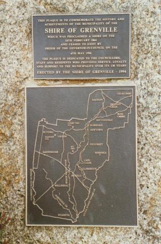 Grenville Shire plaque, Linton, 2002