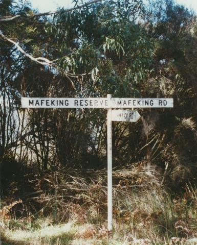 Mafeking Reserve sign, 2002