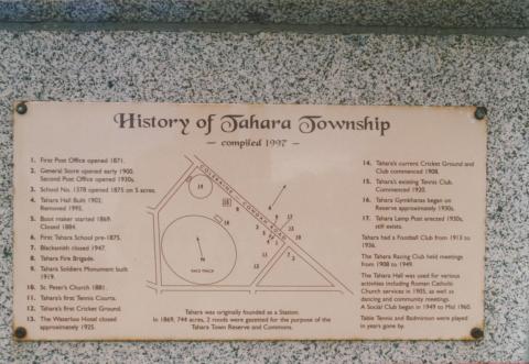 History of Tahara township plaque, 2008