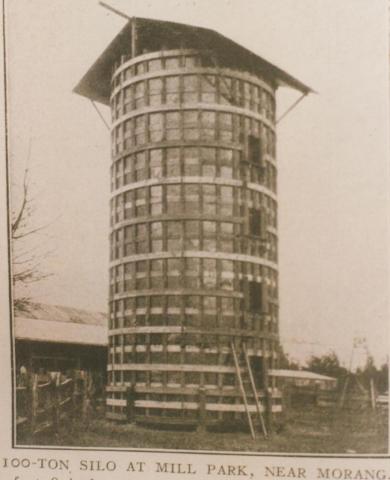 100 ton silo at Mill Park, near Morang, 1907