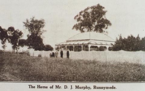 Mr D J Murphy's home, Runnymede, 1925