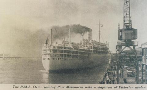 R.M.S Orion leaving Port Melbourne, 1936