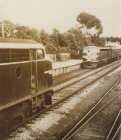 Spirit of Progress and The Daylight passing at Longwood, 1956