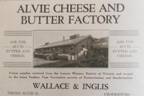 Advertisement, Alvie cheese and butter factory, 1937