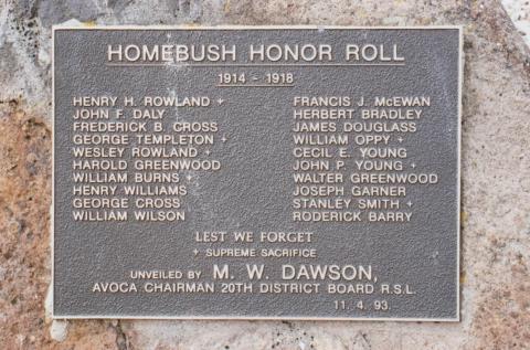 Honour Roll Homebush, 2010