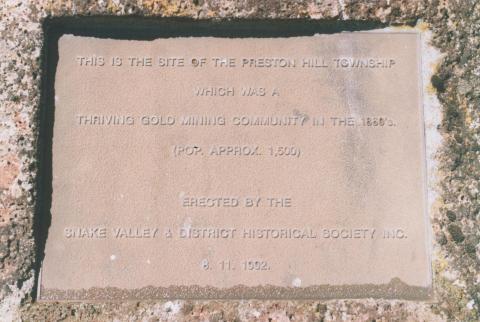 Memorial Plaque near Snake Valley, 2010